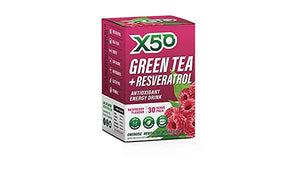 X50 Green Tea + Resveratrol Raspberry 30 sachets