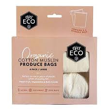 Ever Eco Organic Cotton Reusable Produce Bags 4 pk