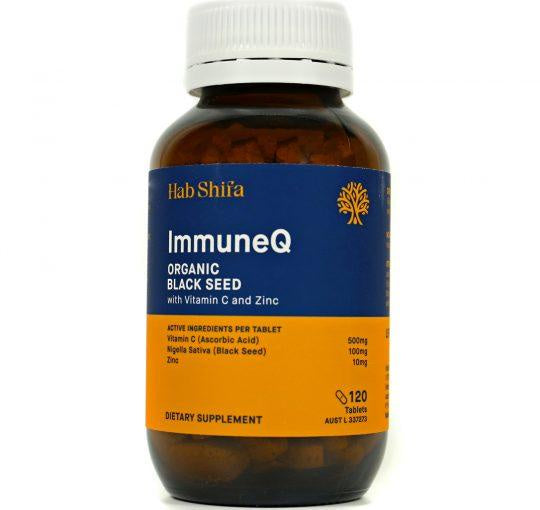 Hab Shifa ImmuneQ Organic Black Seed with Vit C & Zinc 120 tablets