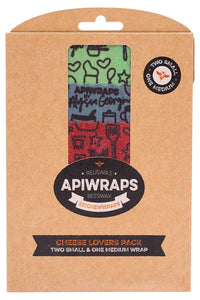 Apiwraps Reusable Beeswax Kitchen Wrap Cheese Lovers 3 pack