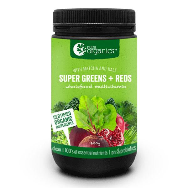 Nutra Organics Super Greens + Reds Powder 600g